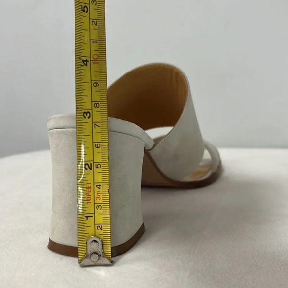 Coach Suede Off White Block Heel Strap Sandals size 7.5 - Picture 11 of 11